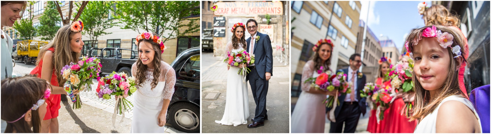 Islington Metal Works Wedding - Bride & Bridemaids before the ceremony
