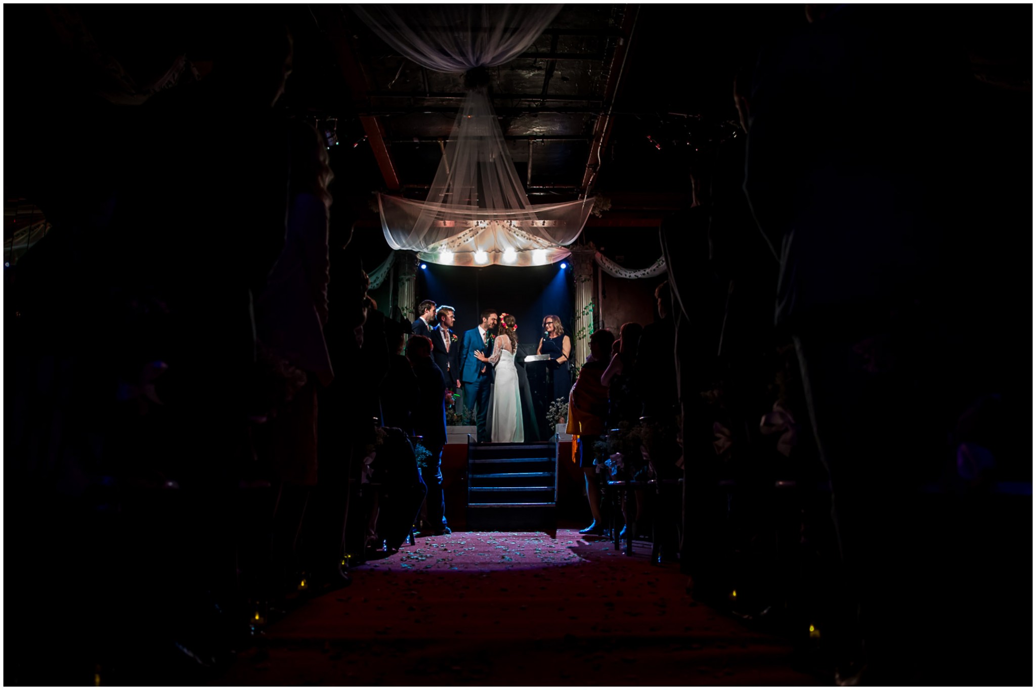 Islington Metal Works Wedding - Bride and Groom at altar