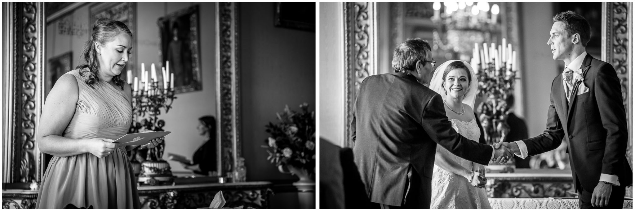 Avington Park wedding photography readings during the marriage ceremony