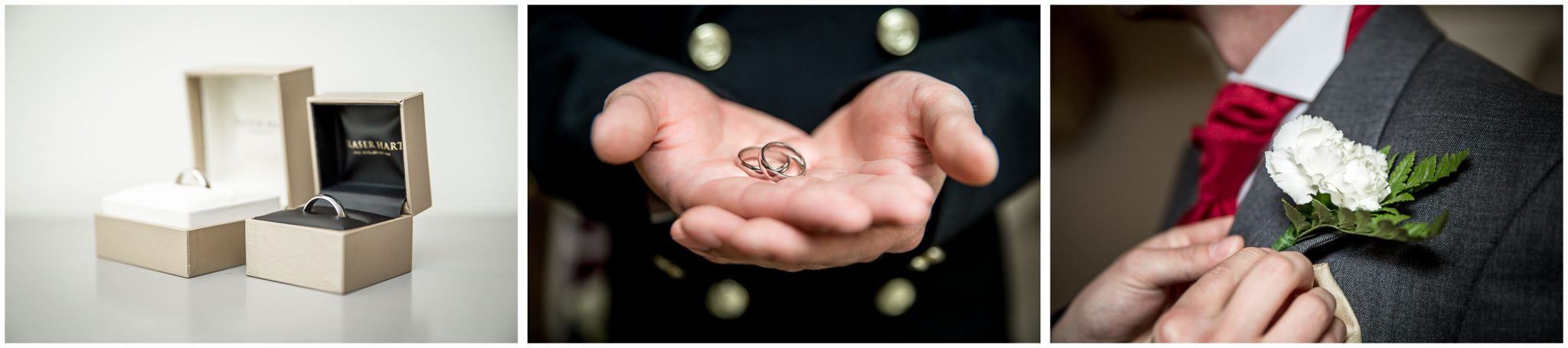 Sopley wedding photographer ring and buttonhole details