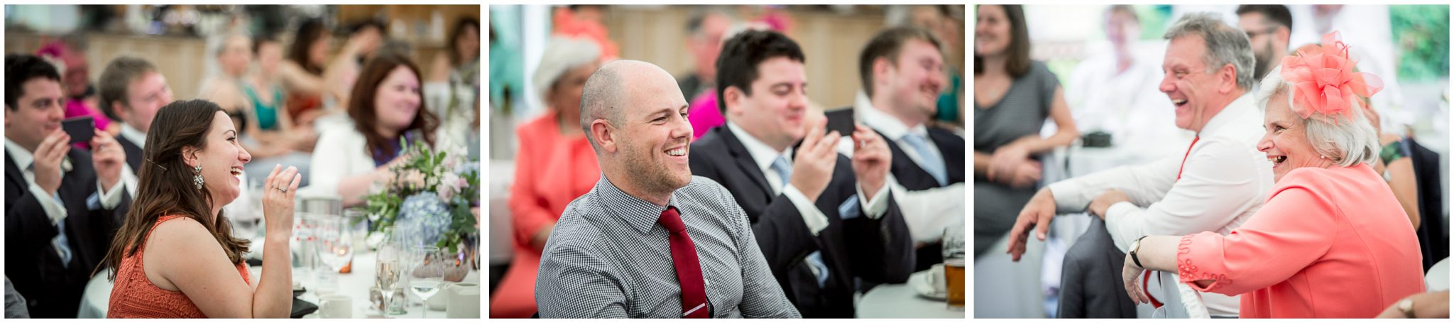Oakley Hall wedding photography guests aughint at speeches