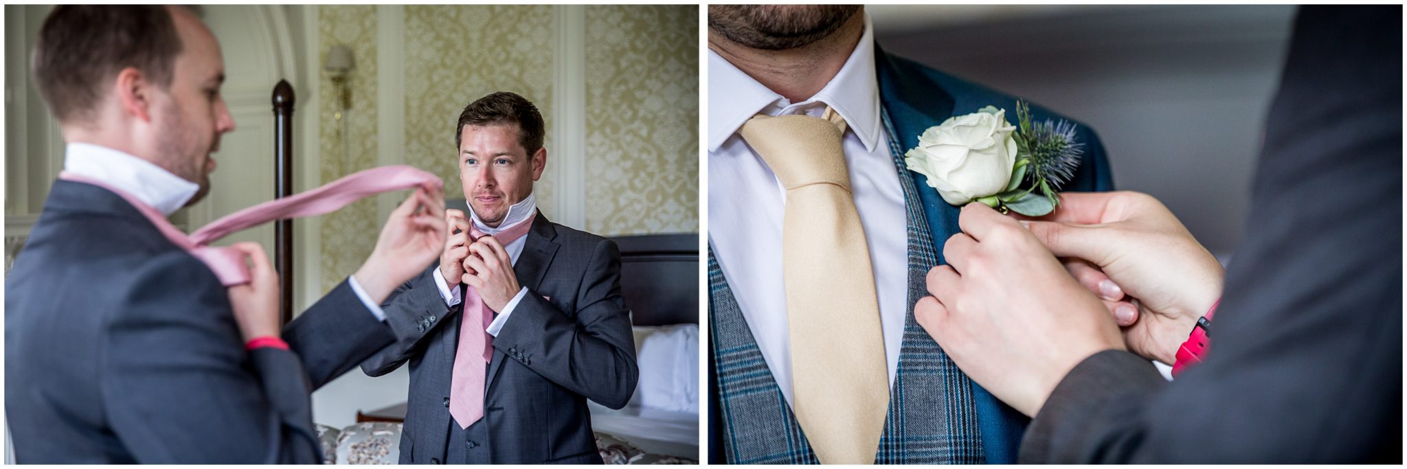 Groomsmen with ties and buttonholes