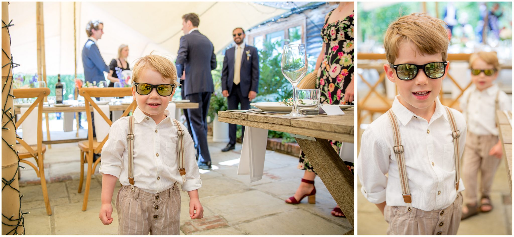 Young wedding guests looking cool in their sunnies