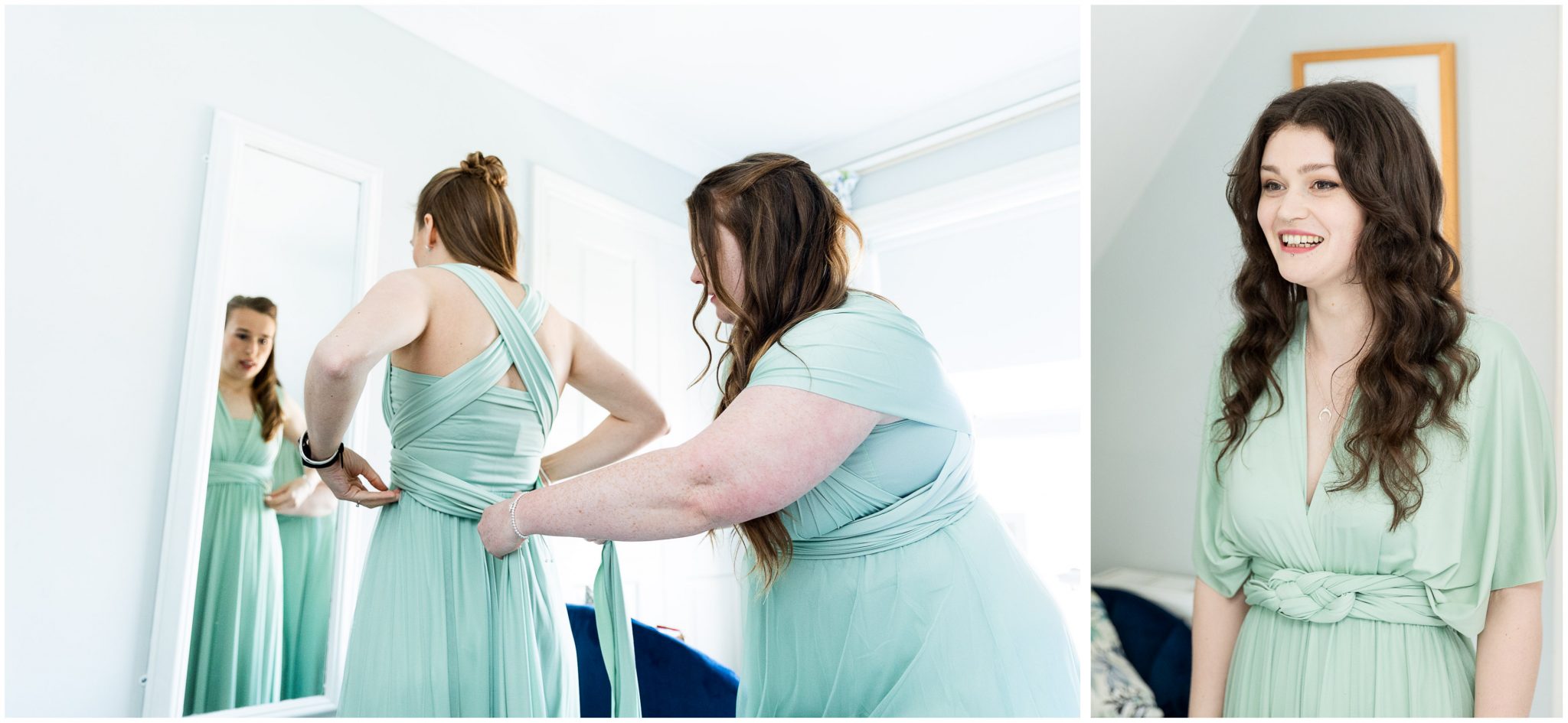 Bridesmaids getting ready in Swanage Dorset