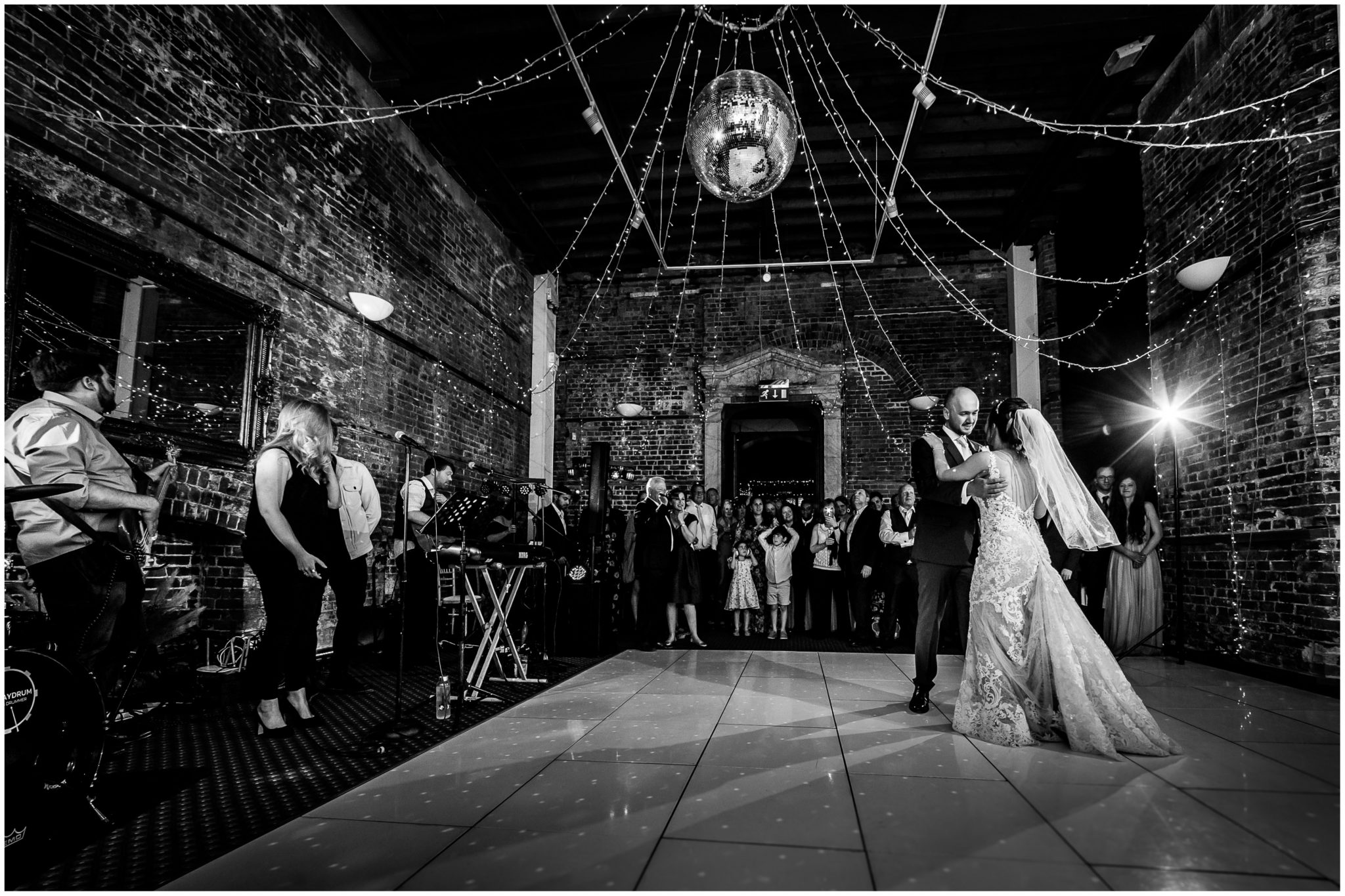 First dance black and white photo