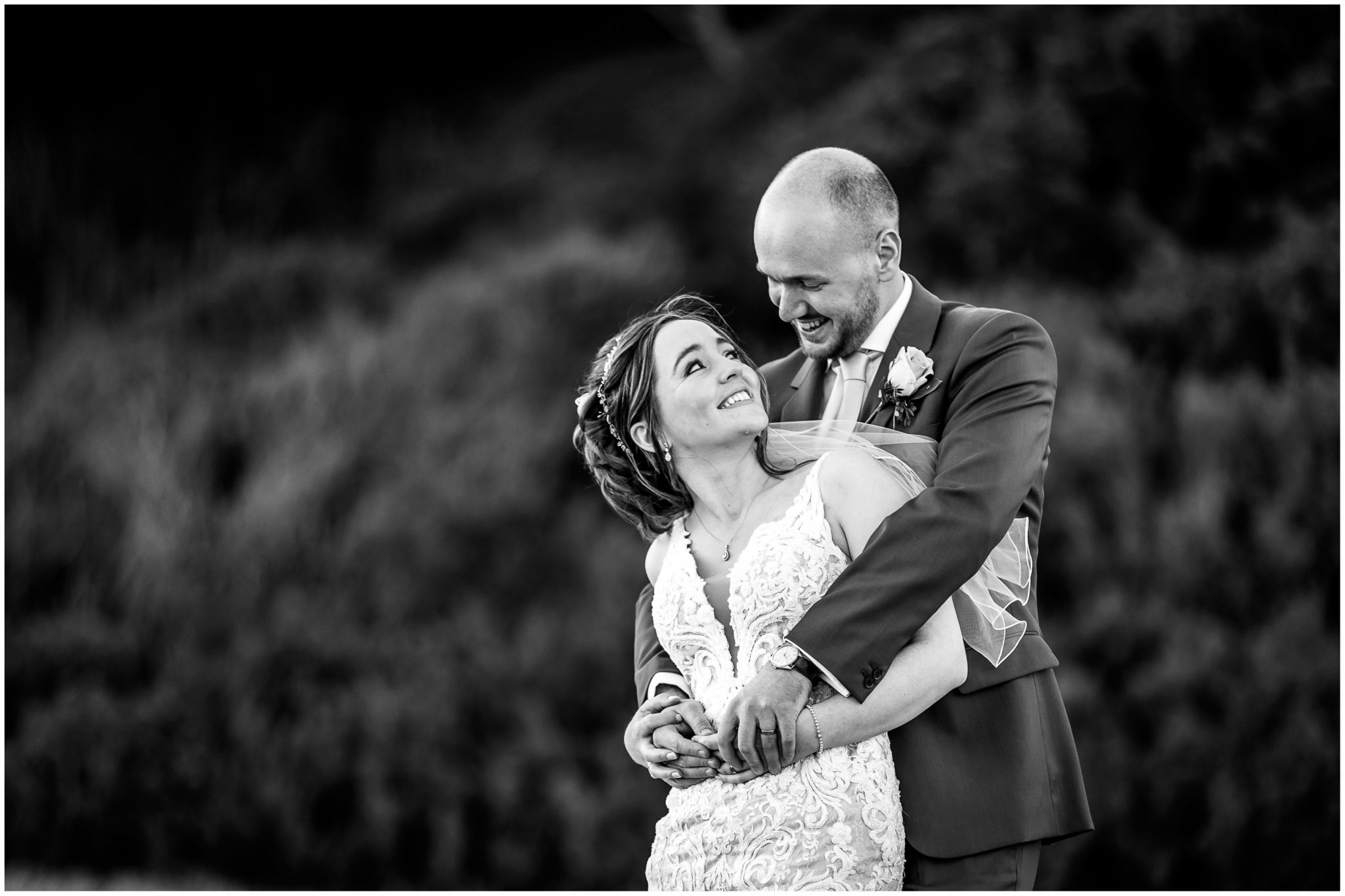 Black and white couple portrait in natural light