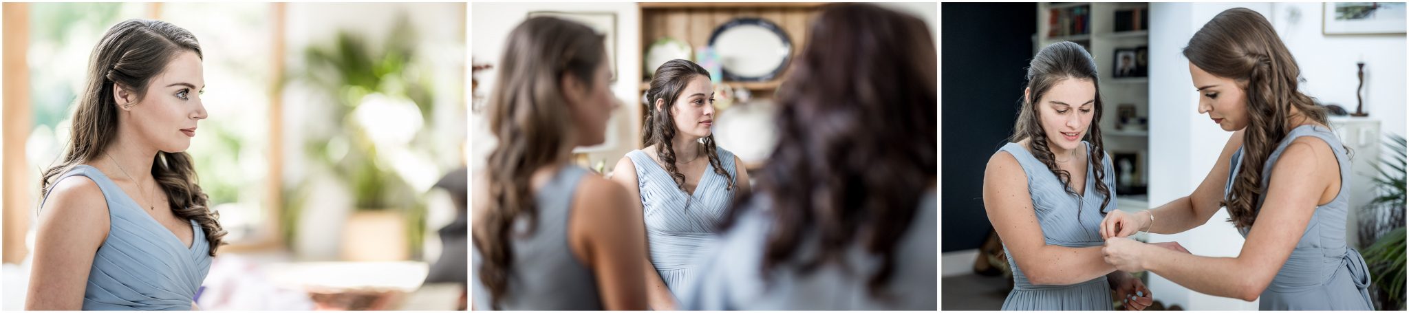 Finishing touches for bridesmaids during bridal wedding preparations