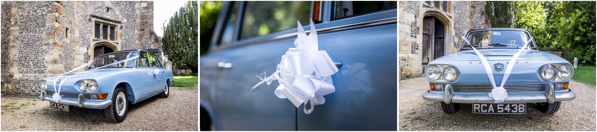 Detail photographs of wedding car