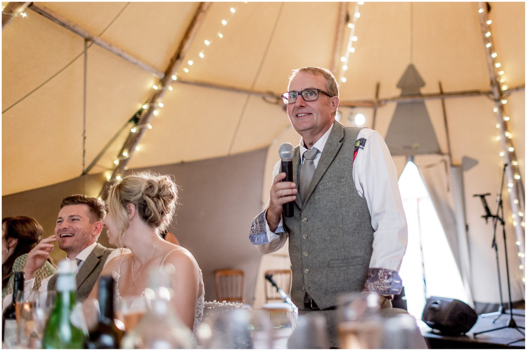 The father of the bride starts the wedding speeches