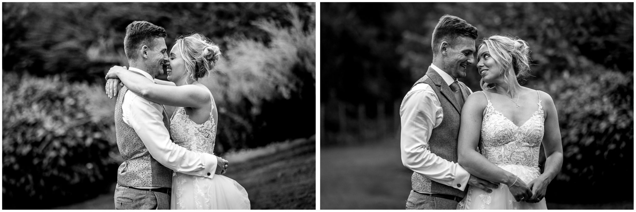 Black and white couple portraits in the evening light