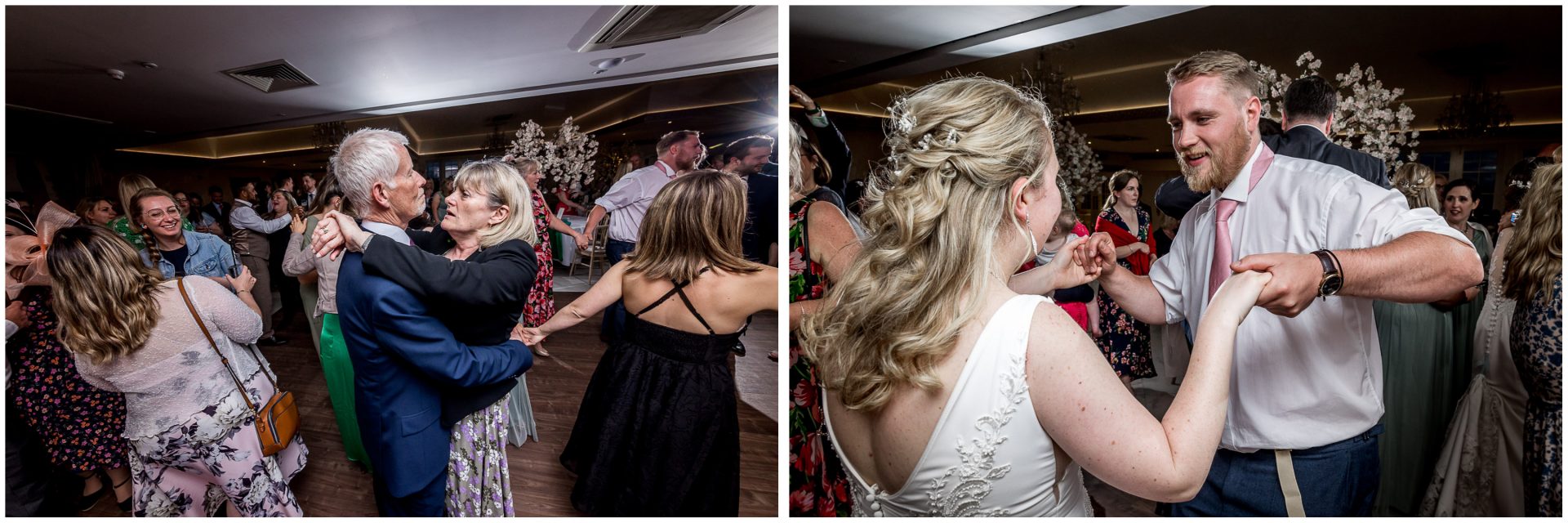 Wedding guests hit the dancefloor for the evening party
